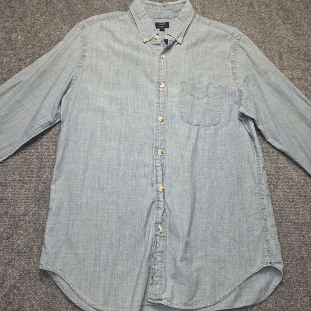 J.Crew Men’s Chambray Button-Down Shirt Light Blue Size Medium
